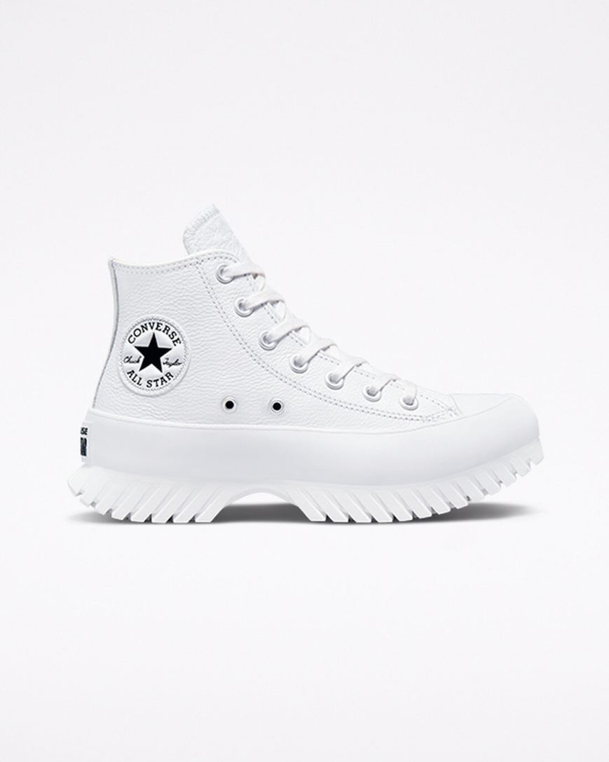 Tenisky Vysoke Converse Chuck Taylor All Star Lugged 2.0 Kozene Panske Biele Čierne | SK 11ULHQ6